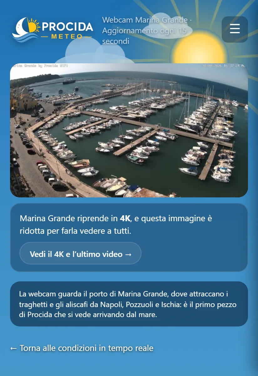 Le quattro webcam in diretta di Procida Meteo
